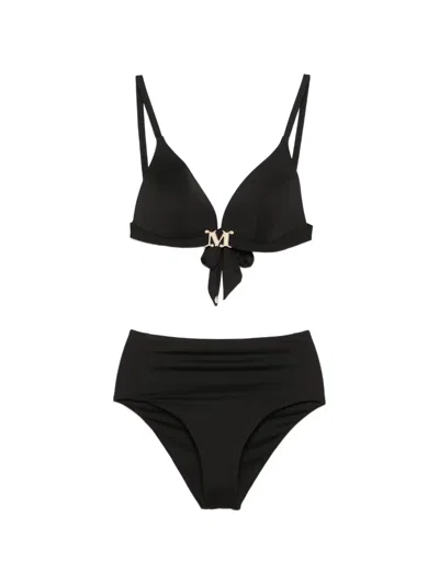Max Mara Abelia Tie-detail Bikini Set In Black