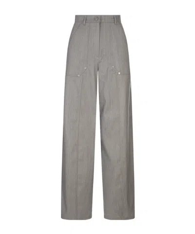 Max Mara Abetaia Creased Trousers In Gray
