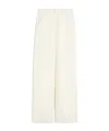 Max Mara Abetaia Pure Wool Trousers In White