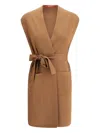 Max Mara Abete Knotted Patch-pocket Vest In Brown
