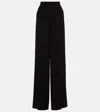 Max Mara Ercole High-rise Wide-leg Crepe Pants In Black