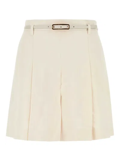 Max Mara Abilita Pleated Shorts In Neutrals