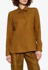 Max Mara Mazurca Silk Satin Button-up Shirt