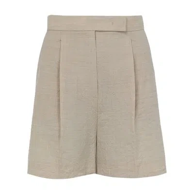 Max Mara Abisso Wool Shorts In Beige