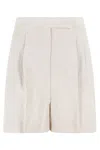 Max Mara Beige Virgin Wool Shorts In Beige
