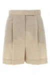 Max Mara Front Pleated Shorts With Back Buttoned Pockets