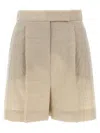 Max Mara Front Pleated Shorts With Back Buttoned Pockets