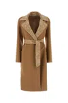 Max Mara Biscuit Gown Jacket With Recycled Nylon Shell And Camel Hair Lining In Brown