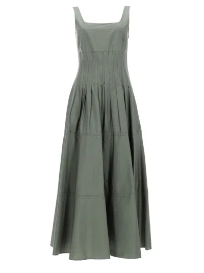 Max Mara Abito Midi In Cotone In Green
