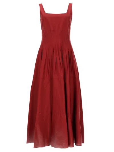 Max Mara Abito Midi In Cotone In Red