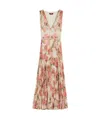 Max Mara Abito Svasato In Georgette Fantasia In Nude