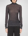 MAX MARA ABITURO SHEER MOCK-NECK T-SHIRT