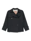 Max Mara Double-breasted Blue Parka With Cropped Silhouette In Blue