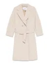 Max Mara Wool Double-breasted Coat In Neutral