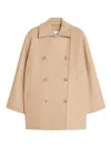 Max Mara Short Double-breasted Coat In Camel