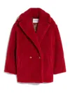 Max Mara Short Teddy Bear Icon Coat In Alpaca And Wool In Red