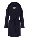 Max Mara Rialto Camel Wool Robe Coat In Blue
