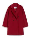 Max Mara Short 101801 Icon Coat In Wool And Cashmere In Red