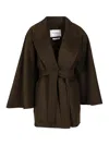 Max Mara Short Robe Coat In Brown