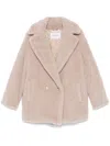 Max Mara Women Short Teddy Bea Icon Coat In Brown