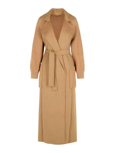 Max Mara Berard 1234 Camel Wrap Coat In Gold
