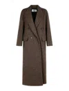 Max Mara Arco 1234 Chocolate Virgin Wool Coat In Brown