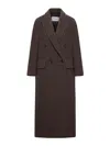Max Mara Arco 1234 Chocolate Virgin Wool Coat In Brown