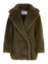 Max Mara Olga Dark Green Alpaca Blend Coat In Green