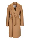 Max Mara Wool Cashmere Silk Wrap Coat In Neutral