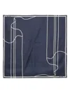 Max Mara Abstract-line Silk Scarf In Blue