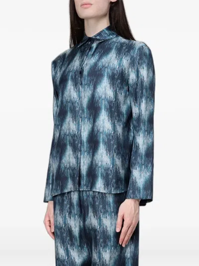 Max Mara Abstract-print Linen Shirt In Multi
