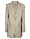 Max Mara Tailored Blazer With Classic Lapel In Beige