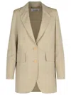 Max Mara Longline Textured Wool Jacket With Rear Vents