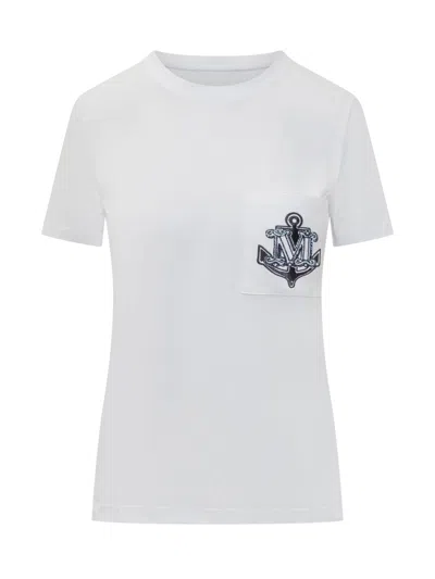Max Mara Acacia Graphic T-shirt In Bianco/blu