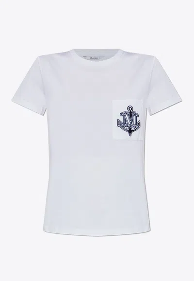 MAX MARA ACACIA JERSEY T-SHIRT WITH EMBROIDERY
