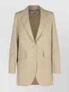 Max Mara Longline Textured Wool Jacket With Rear Vents