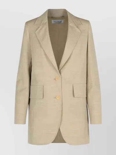 MAX MARA 'ACACIA' LONGLINE JACKET NOTCHED LAPELS