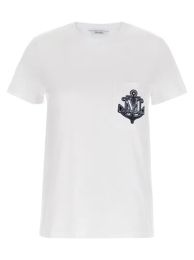 Max Mara Acacia Logo Pocket Jersey T-shirt In White