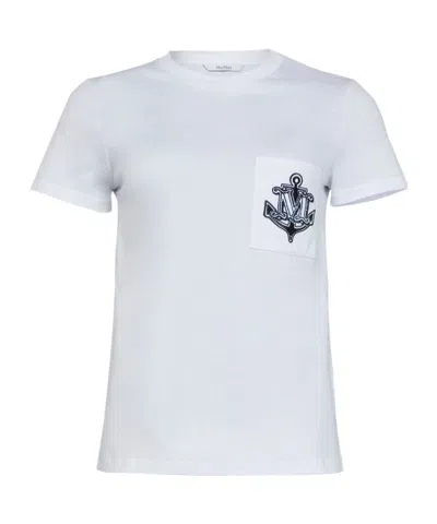 Max Mara Acacia Logo Pocket Jersey T-shirt In White