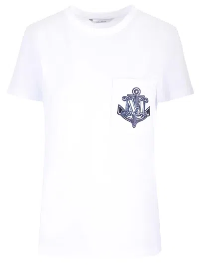 Max Mara Acacia Logo Pocket Jersey T-shirt In White