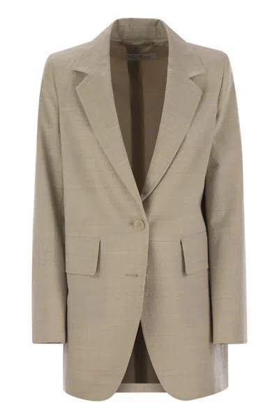 MAX MARA MAX MARA ACACIA1234 - SINGLE-BREASTED WOOL CANVAS BLAZER