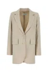 Max Mara Virgin Wool Blazer In Neutral