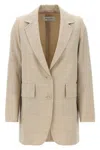 Max Mara Longline Textured Wool Jacket With Rear Vents