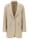 Max Mara Longline Textured Wool Jacket With Rear Vents