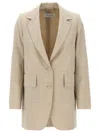 Max Mara Longline Textured Wool Jacket With Rear Vents