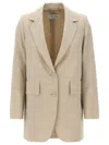 Max Mara Longline Textured Wool Jacket With Rear Vents In Neutral