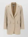 Max Mara Longline Textured Wool Jacket With Rear Vents