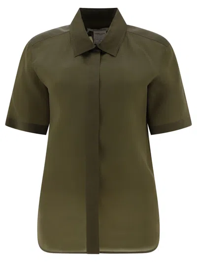 Max Mara "acanto" Light Knit Shirt With Logo In Green