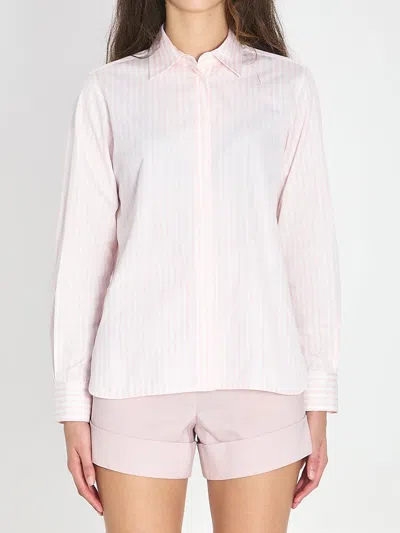 Max Mara Accenni Striped Cotton Poplin Shirt In Multi