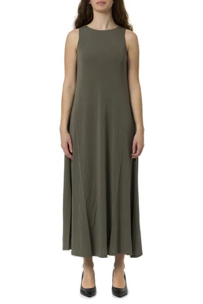 Max Mara Accento Crewneck Sleeveless Dress In Green